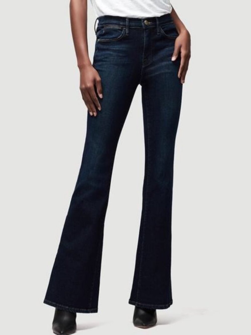 FRAME Le High Flare Stretch Denim Jeans 25 x 30.5 $209 Sutherland Dark Wash